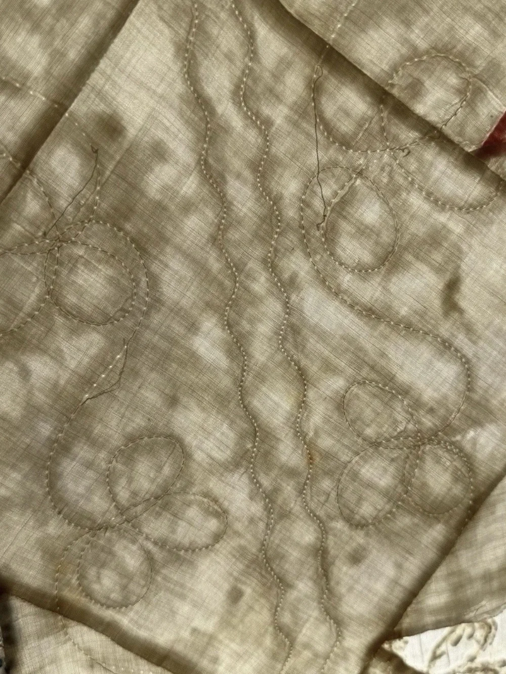 Antique 1920s Flower Basket Quilt - Cotton Feed Sack Cutter Quilt 64x90